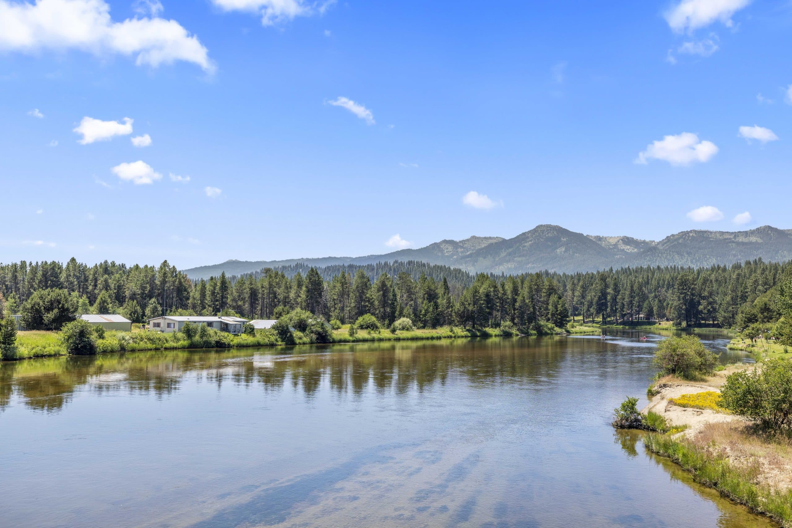 The river running through Cascade, Idaho near Birch Glen Lodge