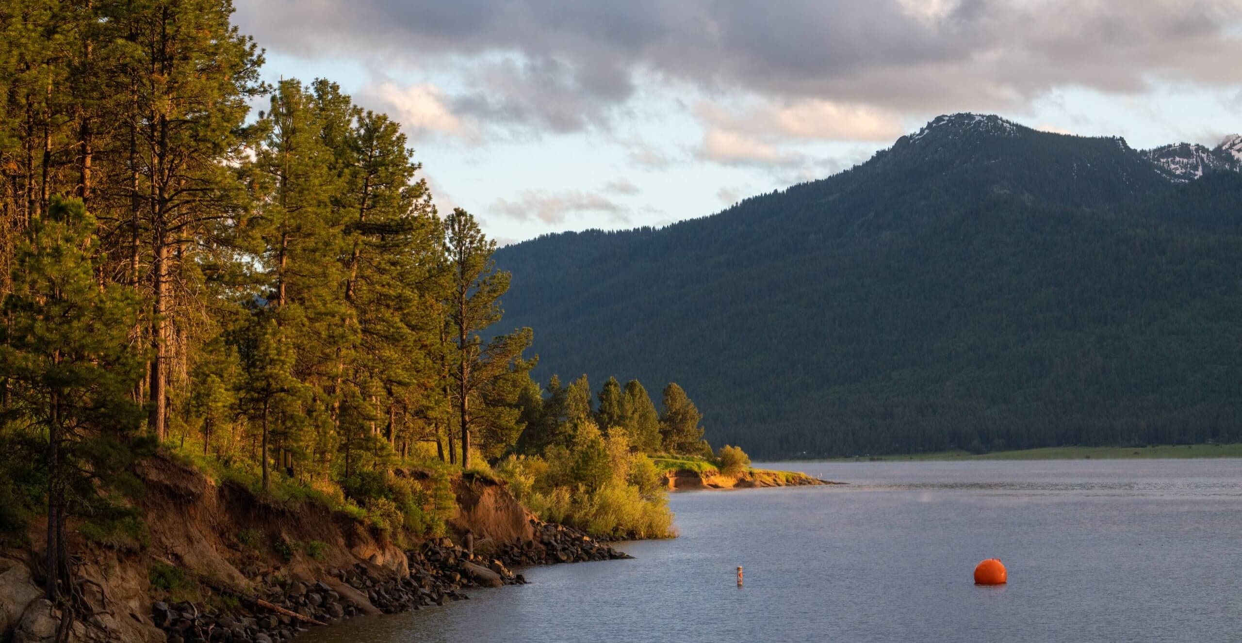 Trees on a lake in Cascade
